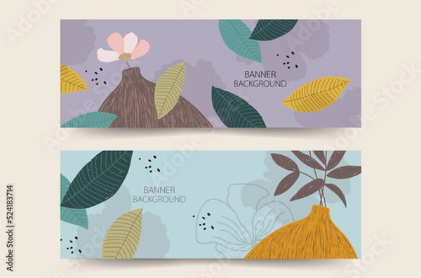 Obraz beautiful floral banners backgrounds six