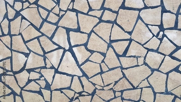 Fototapeta Patterns made by placing broken colored tiles in a row.