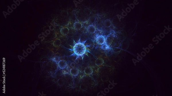 Fototapeta 3D rendering abstract circle light background