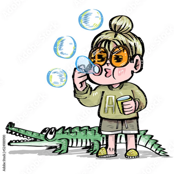 Fototapeta child with a bubble