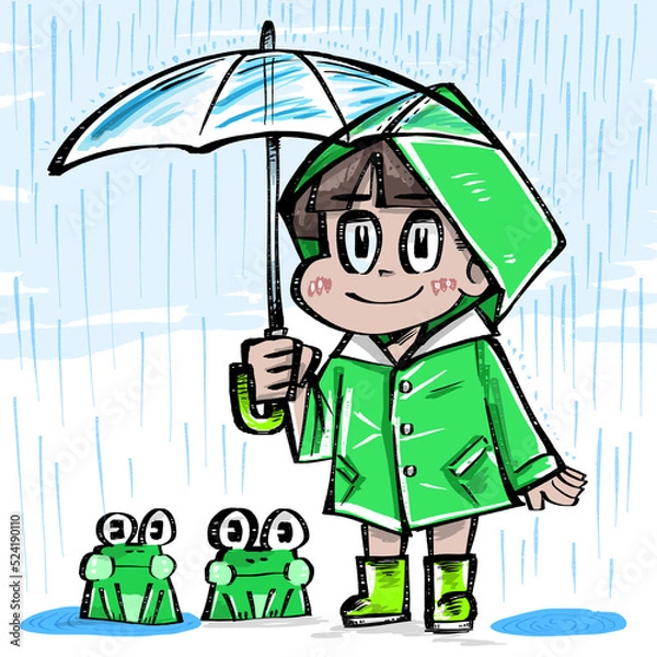 Fototapeta boy with umbrella