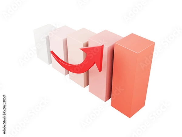 Fototapeta 棒グラフ　立体　上昇