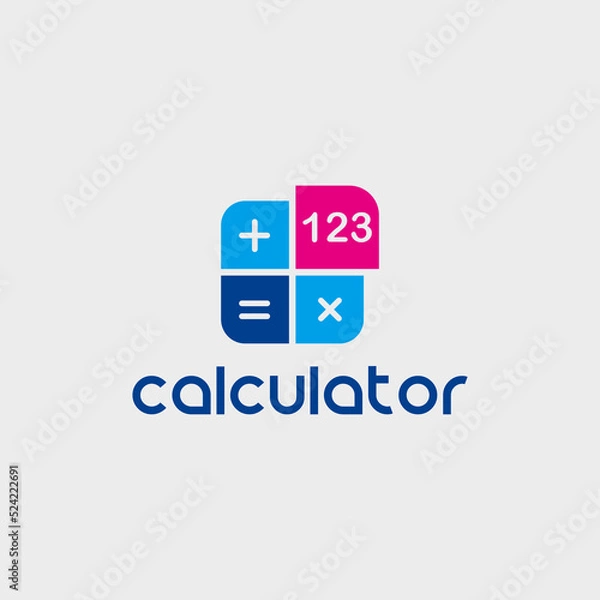Fototapeta abstract logo design calculator