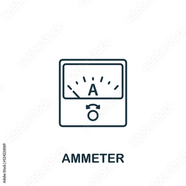Fototapeta Ammeter icon. Line simple Measuring icon for templates, web design and infographics