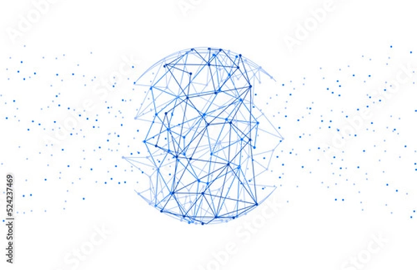 Obraz Network abstract connection isolated on white background. Network technology background with dots and lines. Ai background. Modern abstract concept. Ai background vector, network technology