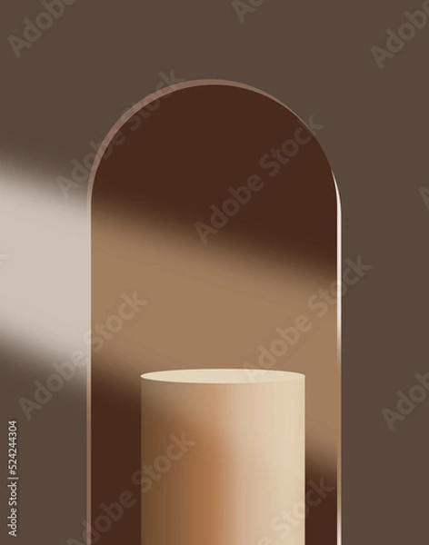 Fototapeta Archway, Cosmetic background minimal mockup scene for product presentation, fashion product interior, 3d render