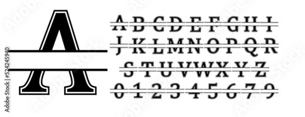 Fototapeta A-Z Split Monogram, Split Alphabet