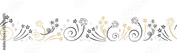 Obraz Fun hand drawn doodle fireworks, seamless pattern, great for textiles, wrapping, banner, wallpapers - vector design