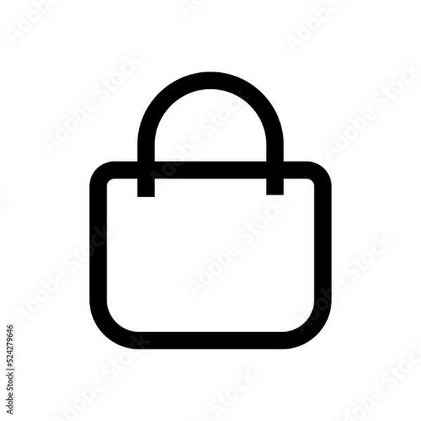 Fototapeta Bag icon. Shopping icon. Cart icon. Interface icon. UI icon. The user interface Illustration. SVG icons.