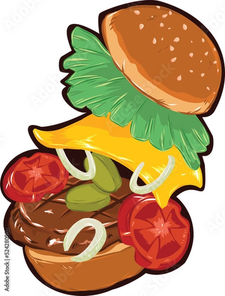 Obraz hamburger flying