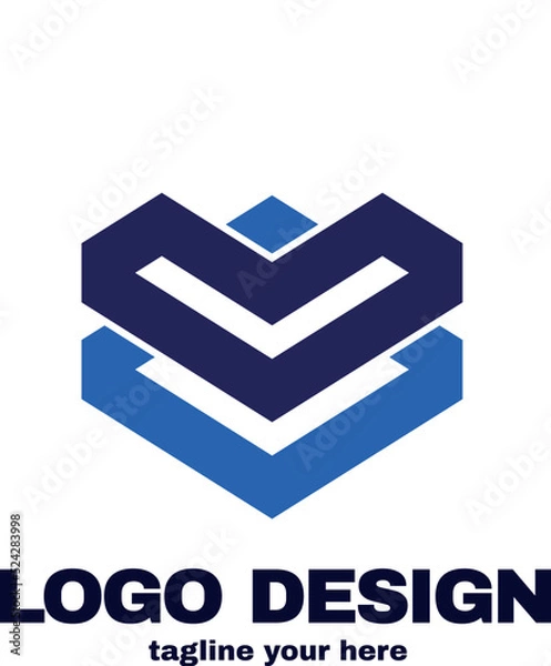 Fototapeta modern and simple design concept logo with simple and gradient color template logo for company vector file eps 10