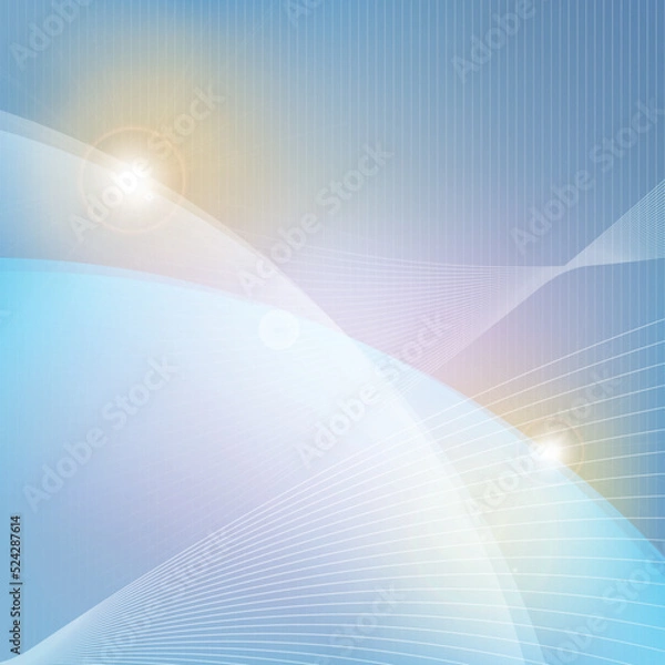 Fototapeta vector lined curve shaped and reflected light on background