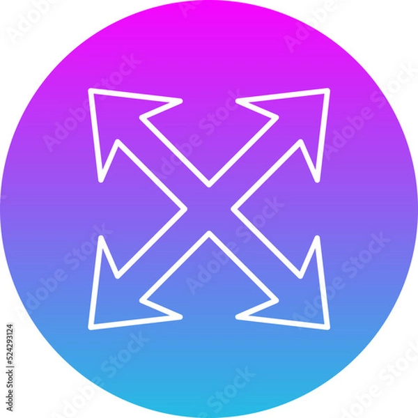 Fototapeta Maximize Gradient Circle Line Inverted Icon