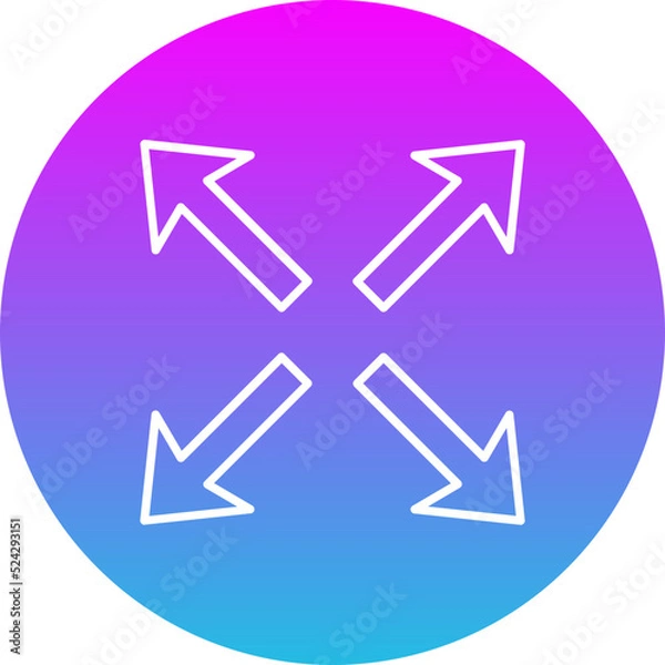 Fototapeta Resize Gradient Circle Line Inverted Icon