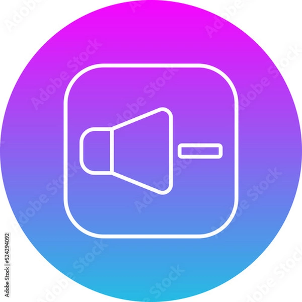 Fototapeta Volume Down Gradient Circle Line Inverted Icon