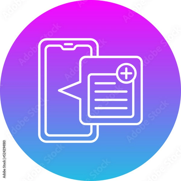 Fototapeta Note Gradient Circle Line Inverted Icon