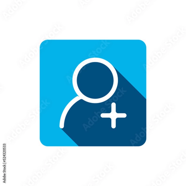 Fototapeta Add User Icon – Flat Minimal Design vector logo