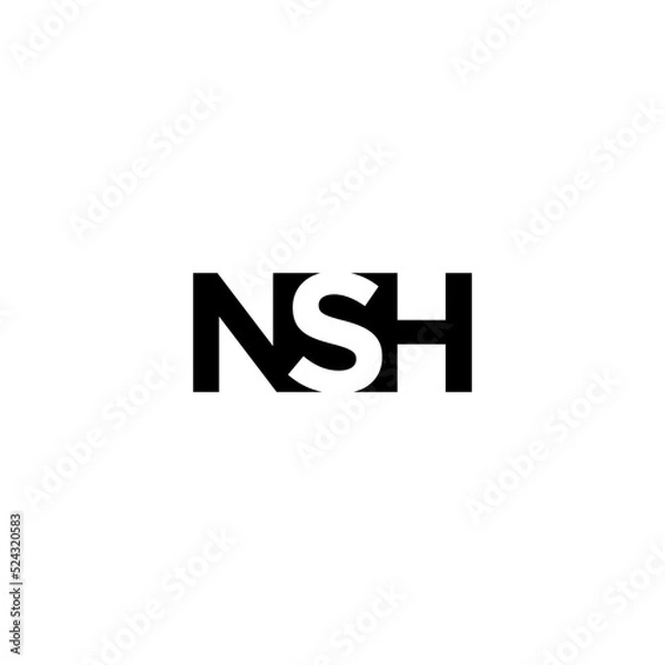 Fototapeta simple typography nsh icon vector logo
