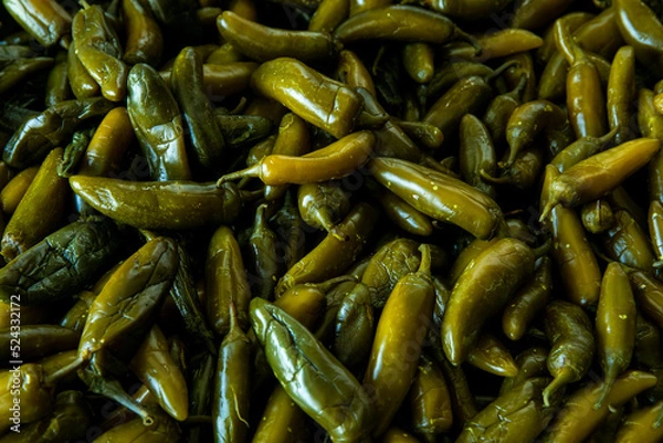 Obraz Jalapeno sorting green fruit mexican