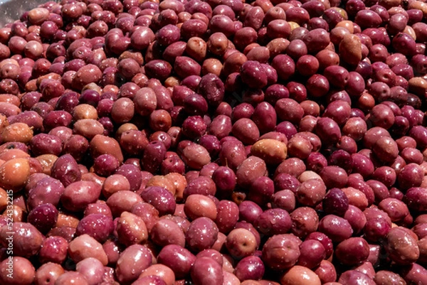 Obraz Black and red olives bunch