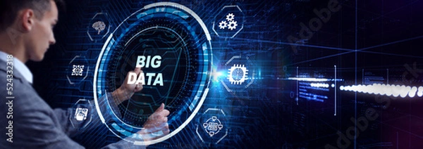 Fototapeta Business, Technology, Internet and network concept. Big Data Internet Information.