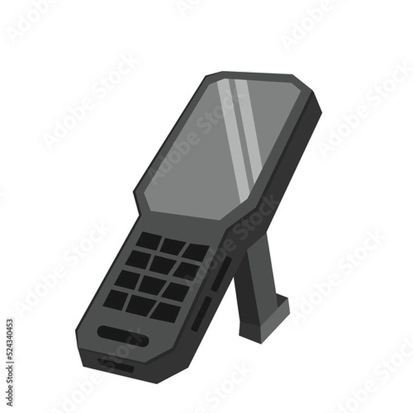 Fototapeta Manual data collection terminal for inventory in a warehouse, inventory control, barcode scanner, qr-codes, isolated Laser scanner of a data collection terminal on a white background
