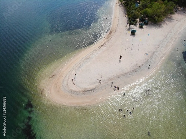 Obraz Beautiful aerial shot of beaches and islands in Philippines