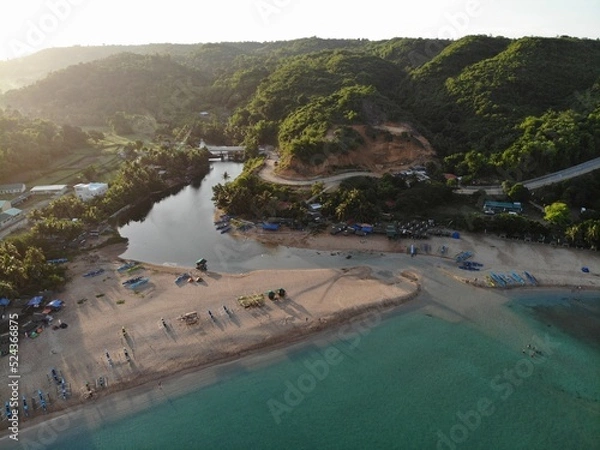 Obraz Beautiful aerial shot of beaches and islands in Philippines