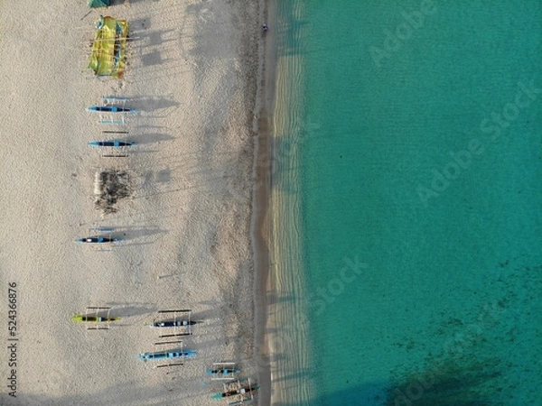 Obraz Beautiful aerial shot of beaches and islands in Philippines