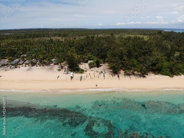 Obraz Beautiful aerial shot of beaches and islands in Philippines