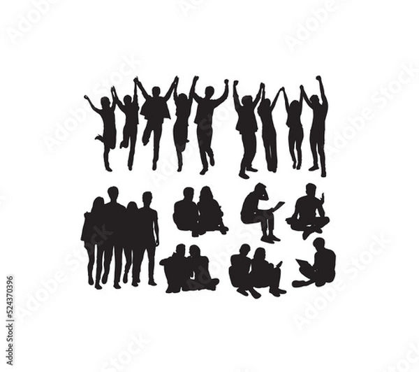 Obraz Campus Activity Silhouettes, art vector design

