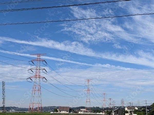 Obraz power lines in the mountains