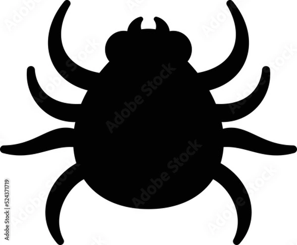 Obraz シンプルなダニのシルエットイラスト