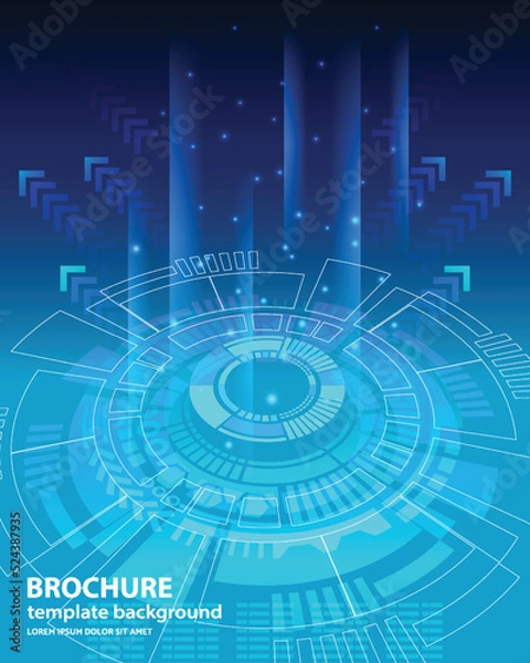 Obraz  technology communication hi tech template background three