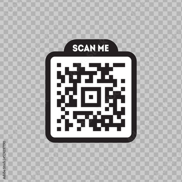 Fototapeta Scan me icon with QR code. Qrcode tempate