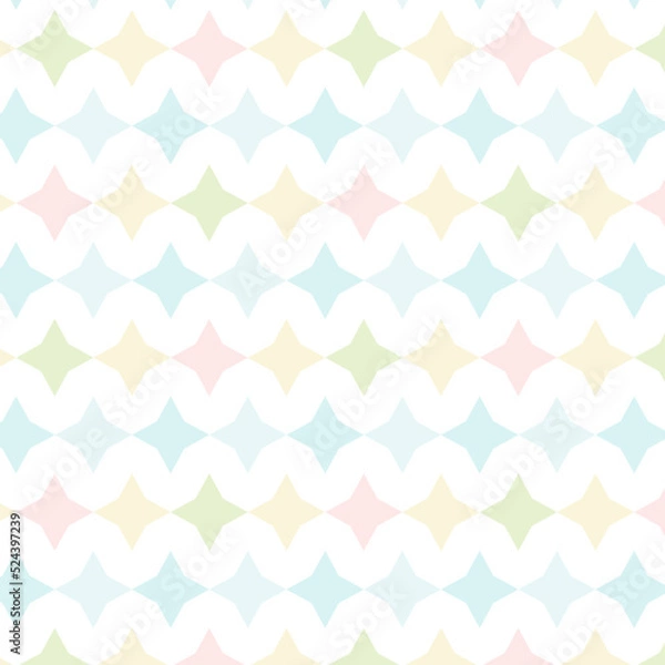 Fototapeta Seamless star pattern. Pastel childish palette. Cute wallpaper