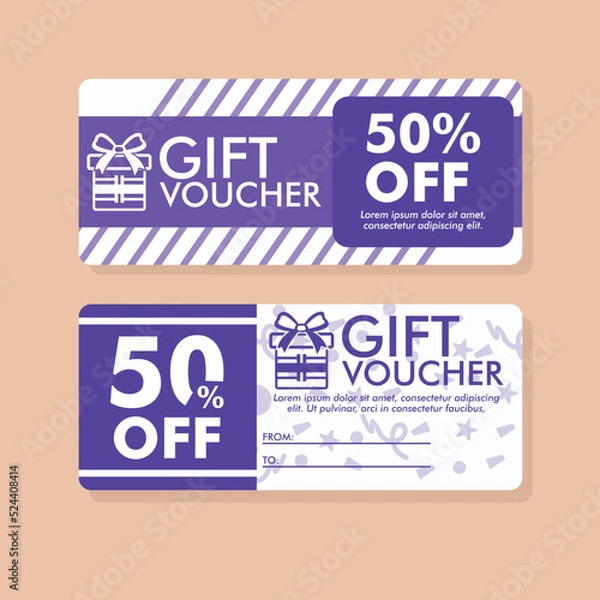 Fototapeta Gift voucher banner template Vector
