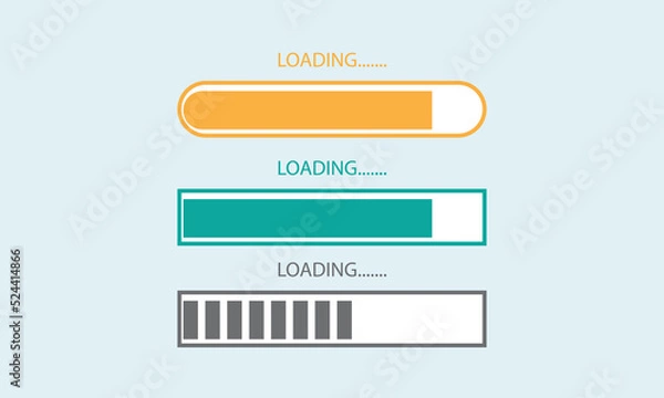 Fototapeta loading indicator template button interface progress bar vector