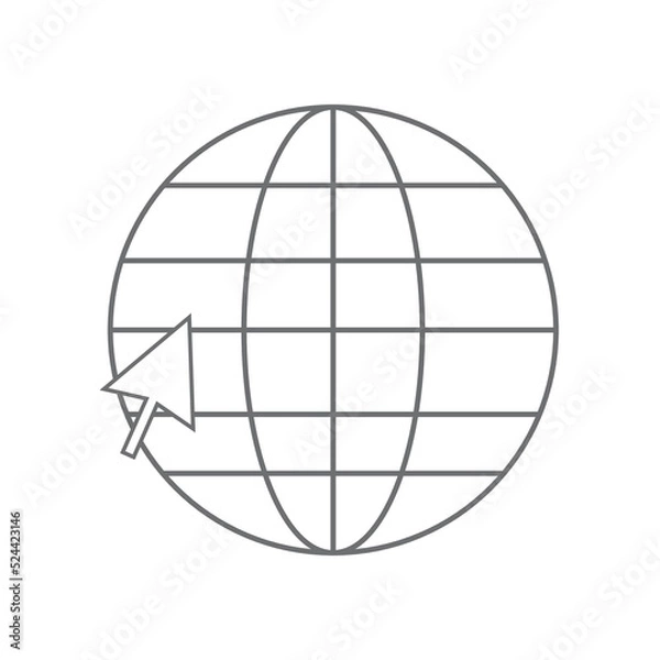 Fototapeta global internet icon communication web circle network international globe vector icon