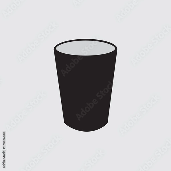 Fototapeta black glass for drinking, vector logo icon
