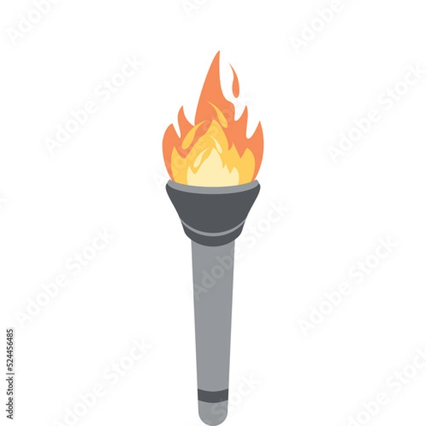 Fototapeta Torch Light Fire fiery flame bright fireball flames Torchlight Red
