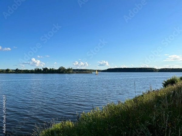 Obraz sailboat on the river, summer, sunny day