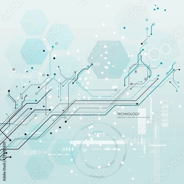 Obraz Circuit board   futuristic  technological processes       digital technology background  vector illustration  