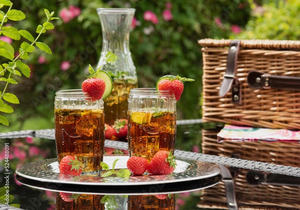 Fototapeta Pimms and Lemonade picnic