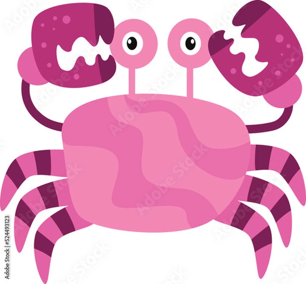 Fototapeta cute red crab, fresh and delicious. It's on the seafood restaurant menu. great illustrations for vectors, graphic design, cartoons, symbols, komic characters and cartoons