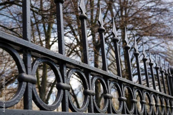 Obraz Iron fence with sharp peaks