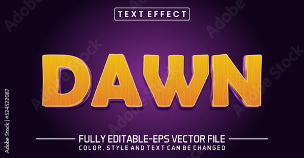 Fototapeta Dawn Editable text style effect