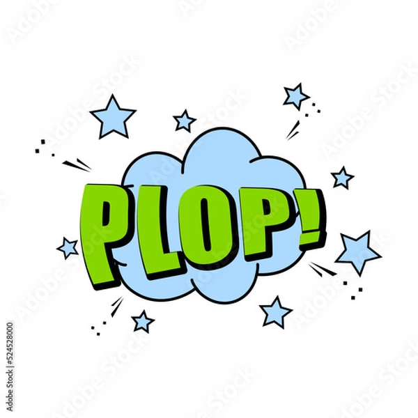 Fototapeta Plop comic icon, speech bubble with expression