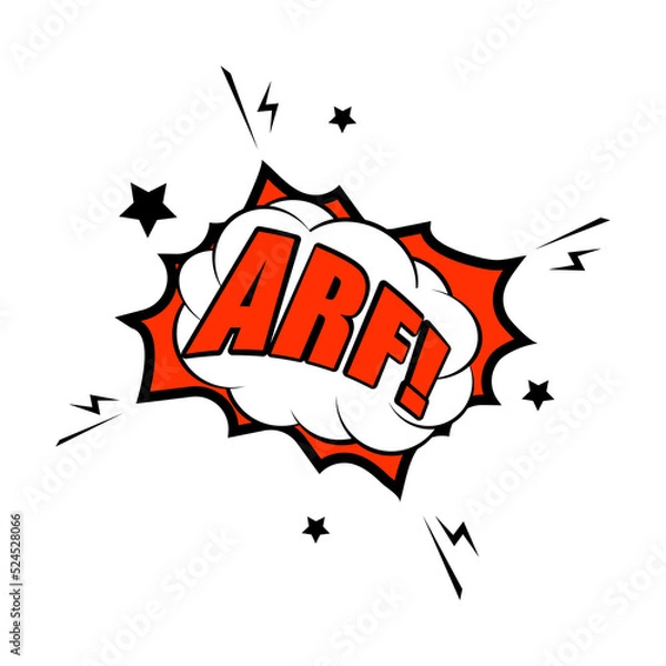 Fototapeta Arf expression icon at comic speech bubble design