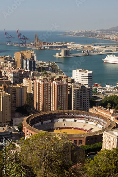 Obraz Imagen tomada desde el Mirador de Málaga de la plaza de toros